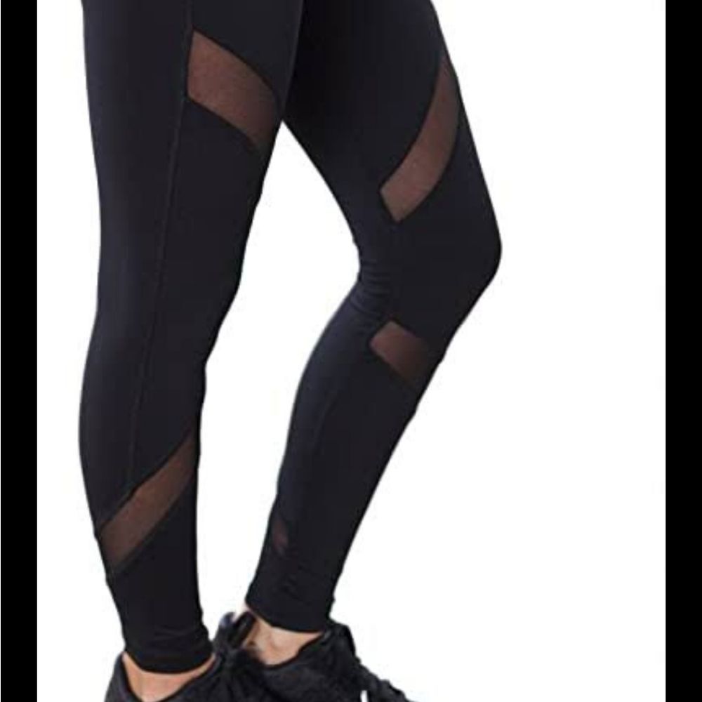 FILA Athletic Leggings Womens Size XS NEW TAGS Black Gray Colorblock - Picture 2 of 13